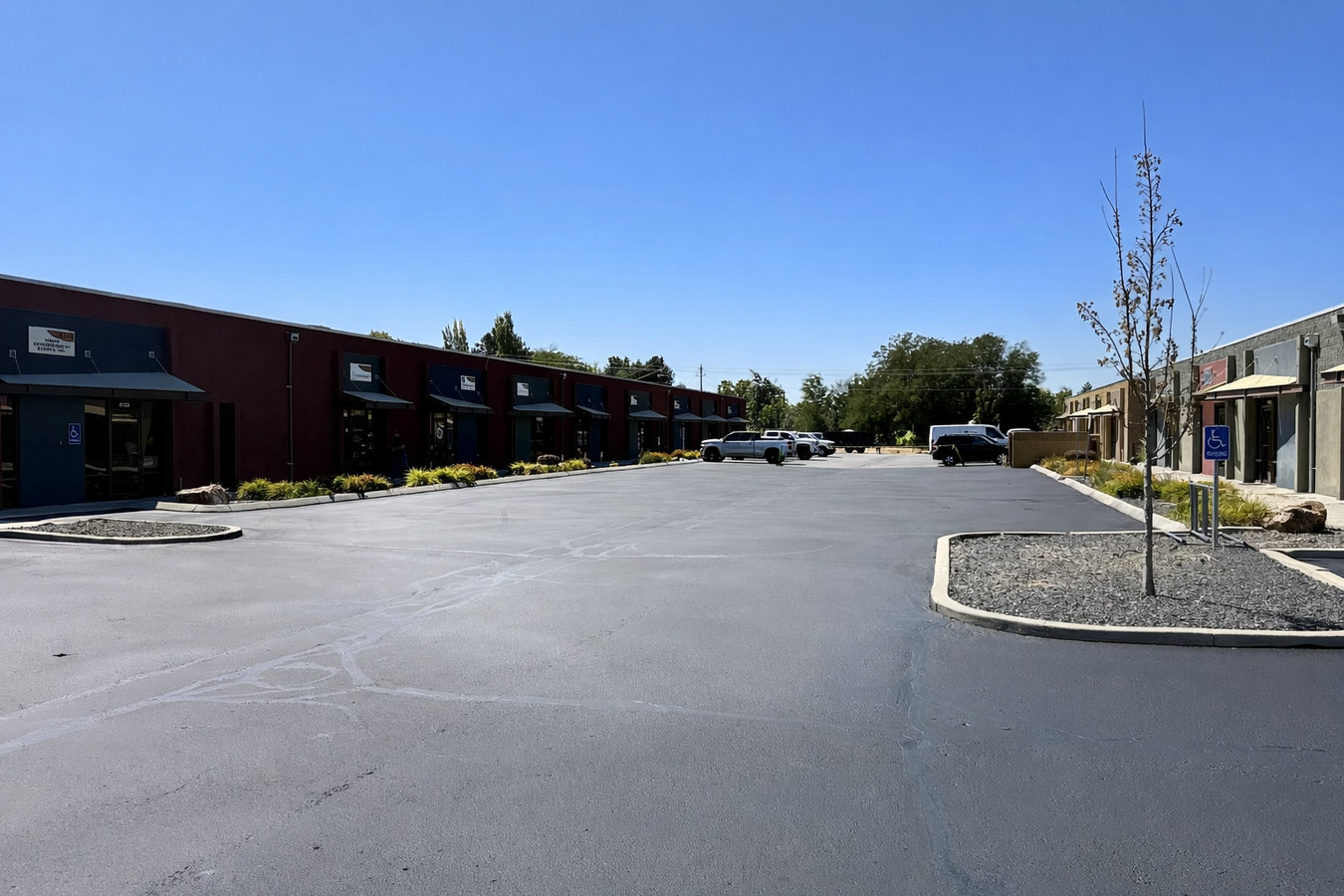 Concrete parking lot building